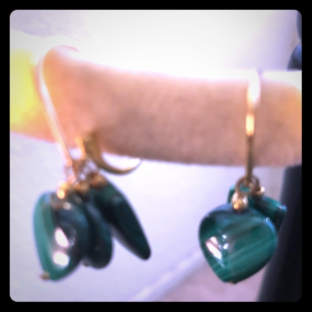 Green stone earrings